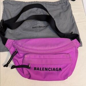 Balenciaga Vibrant Pink Nylon Crossbody Belt Bag